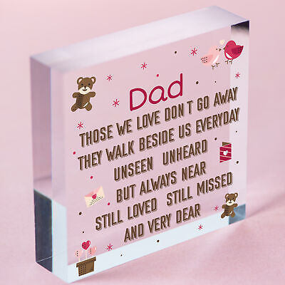 DAD Memorial Plaques Wood Heart Christmas Tree Bauble Ornament Decoration Sign