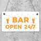 Bar Sign Pub Club Home Bar Open Display Hanging Plaque Kitchen Friendship Gift