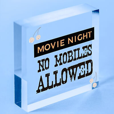 MOVIE NIGHT SIGN Cinema Room Man Cave Plaque Home Decor Keepsake