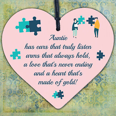 Auntie Gifts For Birthday Christmas Hanging Heart Plaque Special Sister Gift