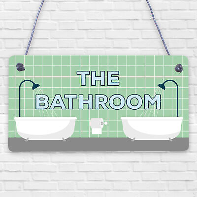 The Bathroom Nautical Theme Bathroom Sign Decorations Shabby Chic Toilet Sign