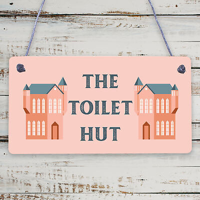 The Toilet Hut Shabby Chic Bathroom Sign Seaside Plaques Beach Nautical Gifts