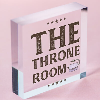 The Throne Room Toilet Bathroom Plaque Shabby Chic Ladies Gents Sign Funny Gift