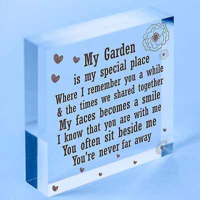 Wood Heart Garden Memorial Plaque Present Home Fence Shed Sign Friend Gifts