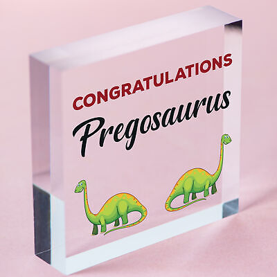 Contragulations Pregosaurus Novelty Hanging Plaque Baby Shower Pregnancy Sign