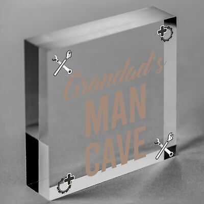 Grandads Man Cave Plaque Grandad Gifts For Christmas Gifts From Grandchildren