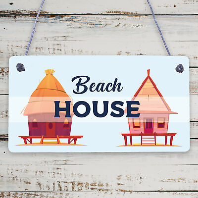 Beach House Shabby Chic Sign Vintage Nautical Plaque Art Beach Seaside Home GIFT