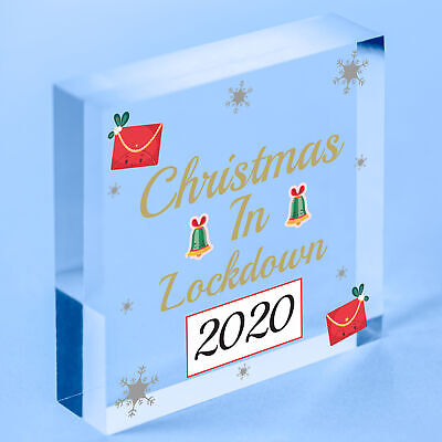 2020 Christmas Lockdown Mirror Acrylic Bauble Tree Decoration Gift Keepsake