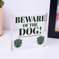 Beware Of The Dog Novelty Wooden Hanging Shabby Chic Plaque Dog Owner Sign Gift