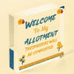 Welcome To My Allotment Garden Sign Outdoor Plaque Gift Dad Grandad Grandma