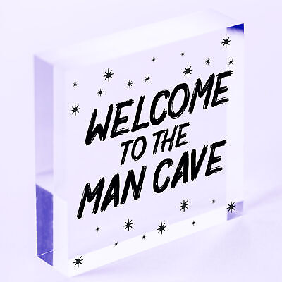 Man Cave Plaque Funny Sign Fathers Day Gift Game Room Boys Bedroom Birthday Gift