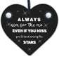 Always Aim For The Moon Wooden Hanging Heart Fun Friendship Motivational Signs