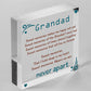 Grandad Grandfather Memorial Plaques Wooden Heart Sign Ornament Christmas