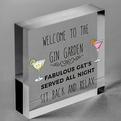 Gin Garden Welcome Sign Home Bar Garden Sign Bar Decor Gift Alcohol Gin Gift