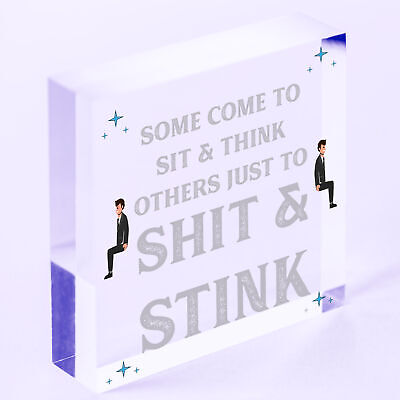 Some Come To Sit And Think Novelty Hanging Wooden Plaque Toilet Bathroom Sign