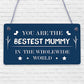 Bestest Mummy In The World Wooden Hanging Plaque Love Sign Mothers Day Gift