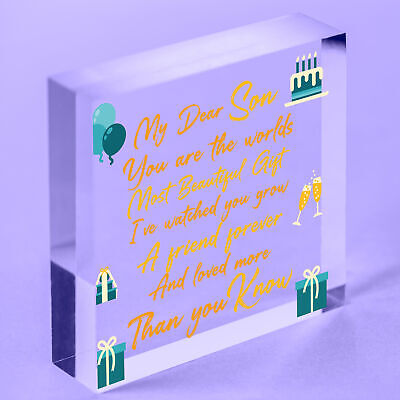 Son Birthday Cards For Men Wood Heart Son Christmas Gift From Mum Dad Thank You