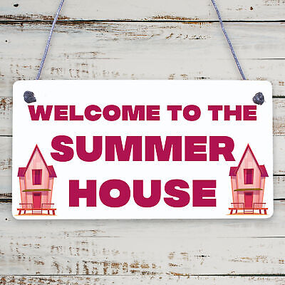 Summer House Home Decor Hanging Plaque Wooden Garden Sign Gift For Women