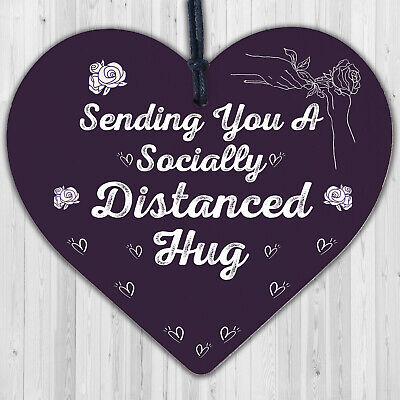 Socially Distanced Hug Gift Engraved Heart Special Gift For Friend Lockdown