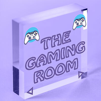 GAMING ROOM Sign Neon Effect Hanging Games Room Man Cave Bedroom Sign