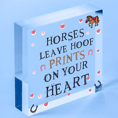 Cute Horse Lover Gift Wood Heart Horse Signs And Plaque Horse Signs For Bedroom