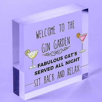 Gin Garden Welcome Sign Home Bar Garden Sign Bar Decor Gift Alcohol Gin Gift