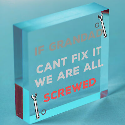 Grandad Fix It Screwed Man Cave Garage Shed Hanging Plaque Dad Grandad Gift Sign