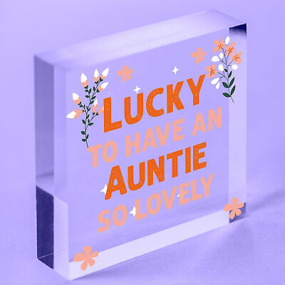 Auntie Birthday Gifts Thank You Gift Wooden Heart Shabby Chic Sign Family Plaque