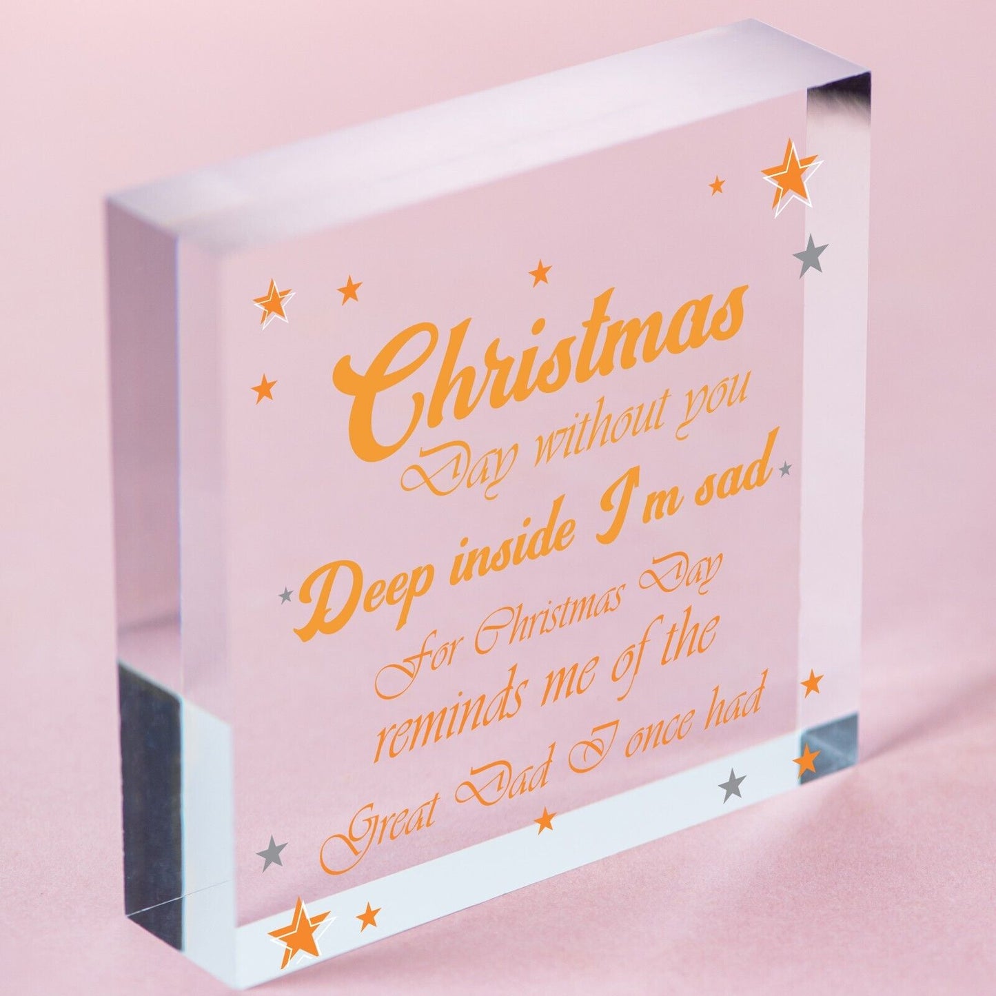 Great Dad Memorial Christmas Tree Acrylic Block Plaque Xmas Decoration Sign