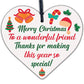 Christmas Friendship Friend Thank You Gift Wood Hanging Heart Bauble Decoration