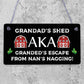 Funny Shed Sign For Grandad Hanging Garden Man Cave Sign Fathers Day Gift