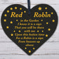 Robins Appear Wood Heart Memorial Christmas Tree Decoration Plaque Bauble