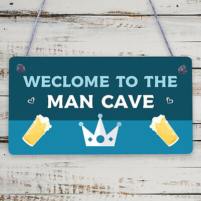 Man Cave Engraved Hanging Plaque Gift For Him Home Bar Garage Shed Signs