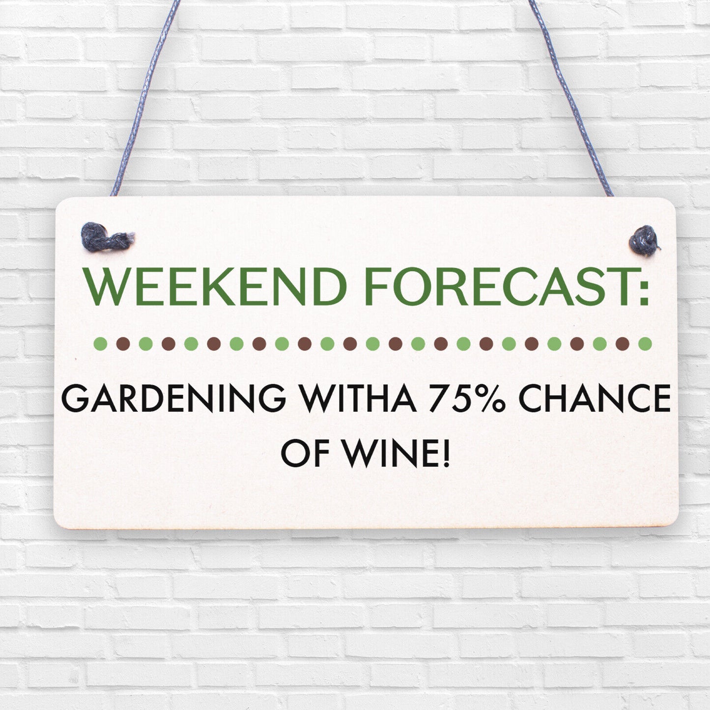 Forecast Gardening Wine Funny Garden Shed Alcohol Hanging Plaque Friendship Sign