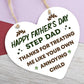 Step Dad Fathers Day Gifts Wooden Heart Funny Fathers Day Card Gift For Step Dad