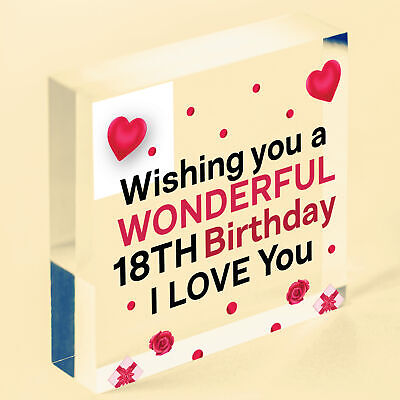 18th Birthday Wood Heart Card For Daughter Best Friend Sister Gift 18 Decoration