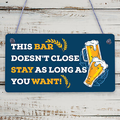 Funny Man Cave Bar Sign Hanging Garage Pub Garden Plaque Beer Alcohol Gift