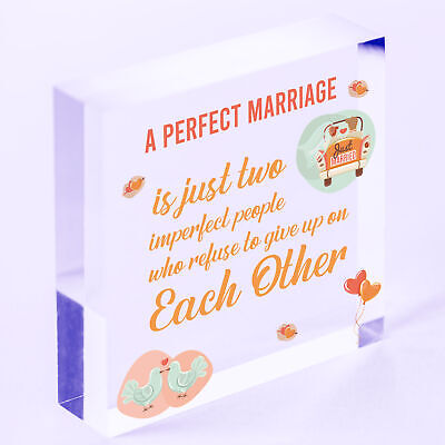 A Perfect Marriage Anniversary Gift Wooden Plaque Sign Present Husband Or Wife