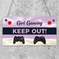 Pink Gaming Sign Girls Bedroom Sign KEEP OUT Gamer Gift