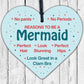 Reasons To Be A Mermaid Novelty Wooden Hanging Heart Shabby Chic Friendship Gift