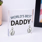 World's Best Daddy Hanging Plaque Sign Fathers Day Gift Cute Dads Love Present