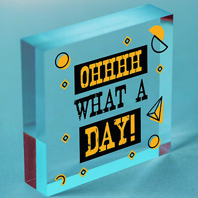 Oh What A Day Wooden Heart Funny Home Decor Sign Friendship Colleague Gifts