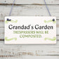 Grandad's Garden Plaque Garden Shed Summer House Sign Fathers Day Gift For Him