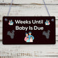 Weeks Until Baby Is Due Chalkboard Hanging Plaque Baby Shower Pregnancy Gift