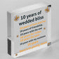 10th Wedding Anniversary Card Gift For Husband Wife Ten Year Anniversary Gift