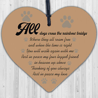 Handmade Pet Memorial Plaque For Dog Wooden Heart Memorial Bauble Animal Sign