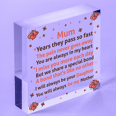 Mum Garden Memorial Gift Wooden Heart Grave Plaque Gifts For Mum In Memory Sign