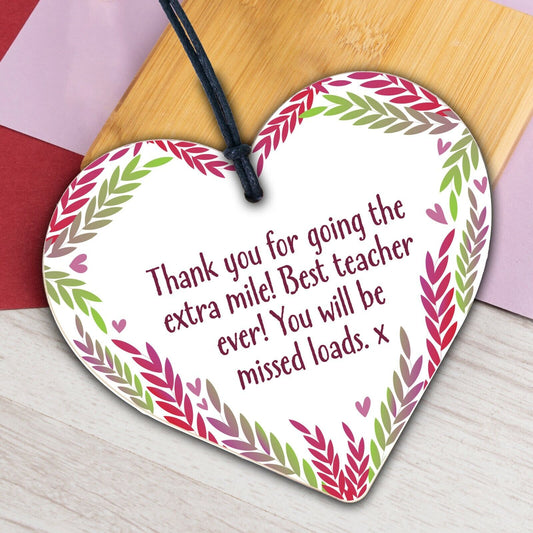 Teachers Are Precious Wooden Hanging Heart Shabby Chic Thank You Plaque Gift