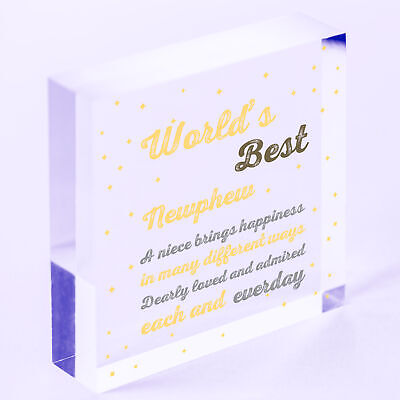 Best Nephew Birthday Christening Christmas Gift Auntie Uncle Gifts Family Plaque