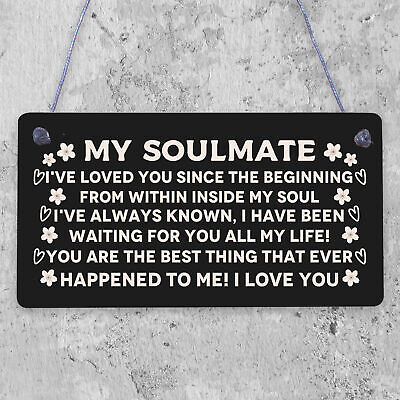 Soulmate Gifts For Him Her Plaque Anniversary Gift Wife Husband Boy Girl Friend